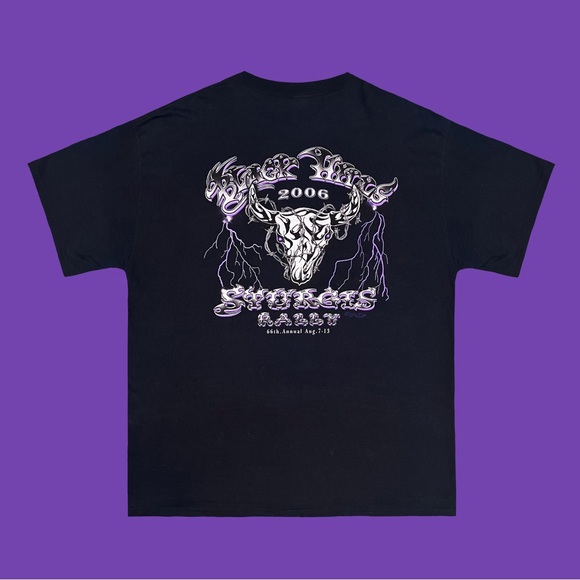 2006 Black Hills Sturgis rally t-shirt. Nice biker shirt with purple lighting. - Picture 2 of 4